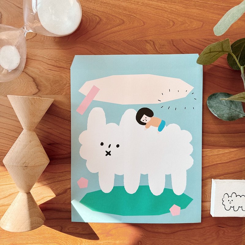 抱抱狗狗雲 / 大包裝紙袋 8入 - 信封/信紙 - 紙 藍色