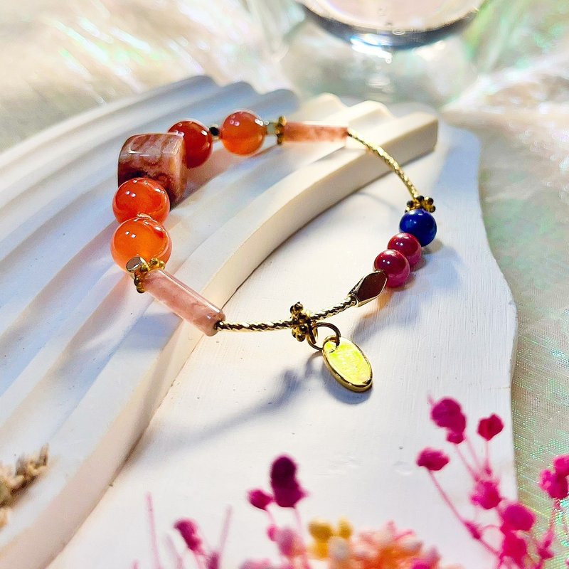 【紅毛城|靈魂專屬寶物|水晶手環】珊瑚石|紅瑪瑙|青金石|硃砂 - 手鍊/手環 - 水晶 紅色