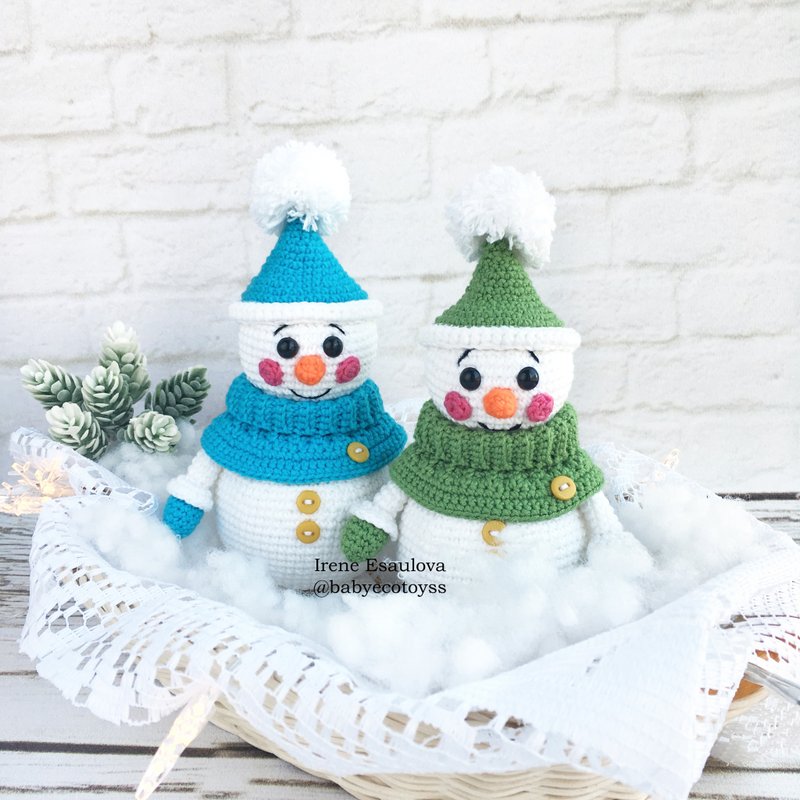 Digital Download - PDF | Crochet amigurumi pattern SNOWMAN stuffed toy - เย็บปัก/ถักทอ/ใยขนแกะ - งานปัก ขาว