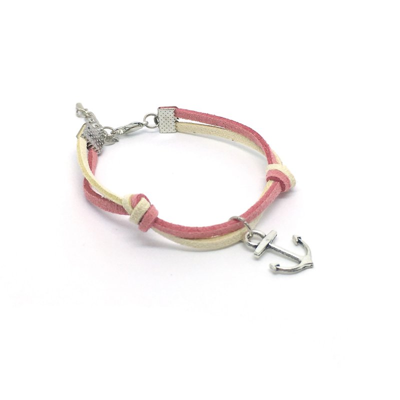 簡約 船錨 手工製作 手環-香草玫瑰 限量 - 手鍊/手環 - 其他材質 粉紅色
