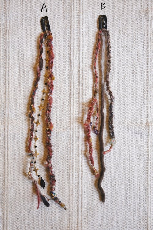 Choy.suey 髒辮 穿戴式 髮夾髮片 Gypsy hair Clip (Red/Brown)