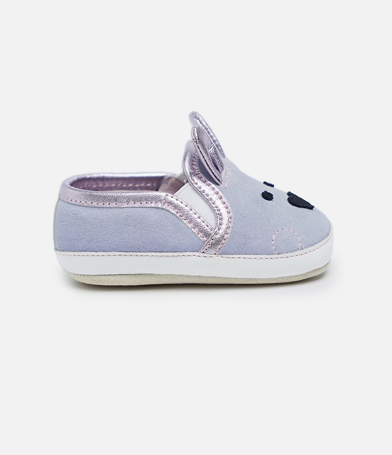 兔飛猛進嬰兒鞋 / 手工學步鞋 / 客製烙印 / 訂製 / 禮物 - 嬰兒鞋 - 真皮 紫色