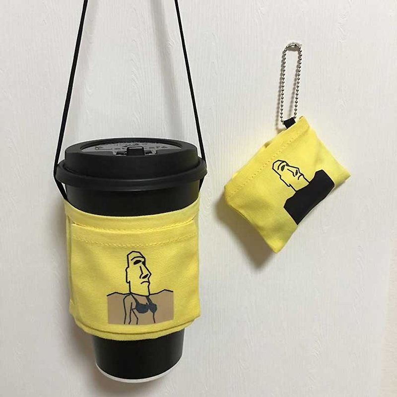 YCCT Beverage  Carrier - Yellow ( Woman) # Environmentally friendly # Easy carrying # Moai - Beverage Holders & Bags - Cotton & Hemp Yellow