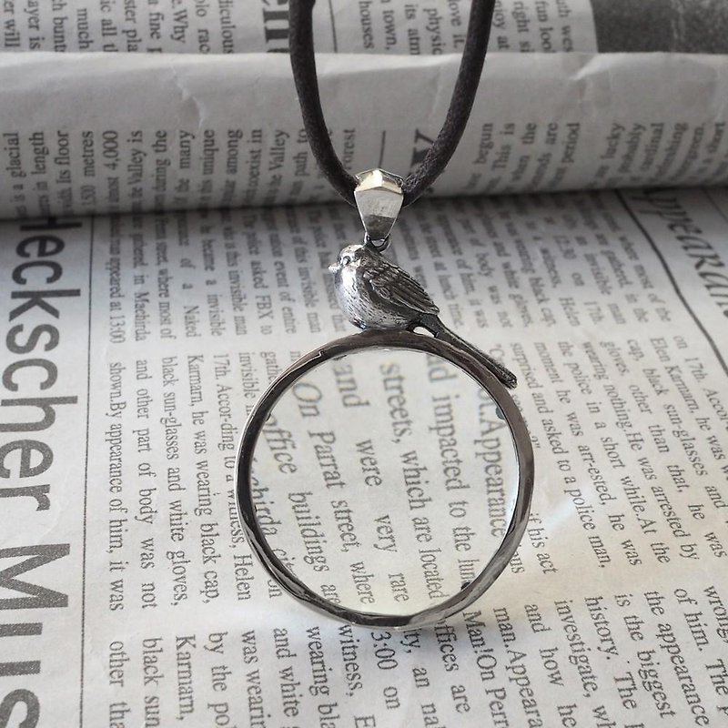 Long-tailed long-tailed magnifying glass pendant - Necklaces - Sterling Silver Silver