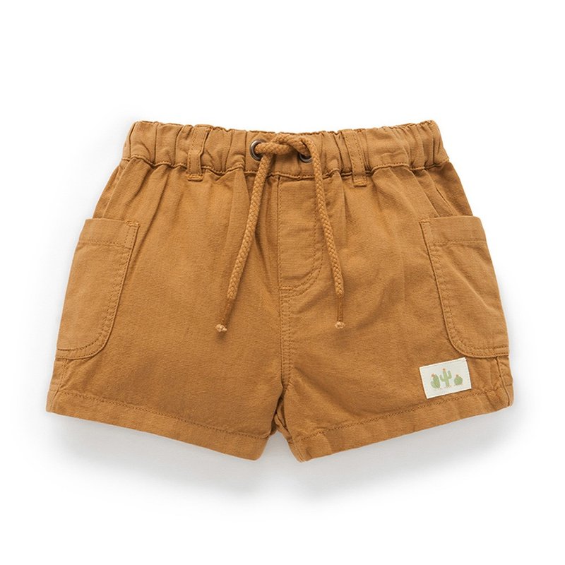 Australian Purebaby organic cotton boys/girls shorts 12M-3T camel - กางเกง - ผ้าฝ้าย/ผ้าลินิน 