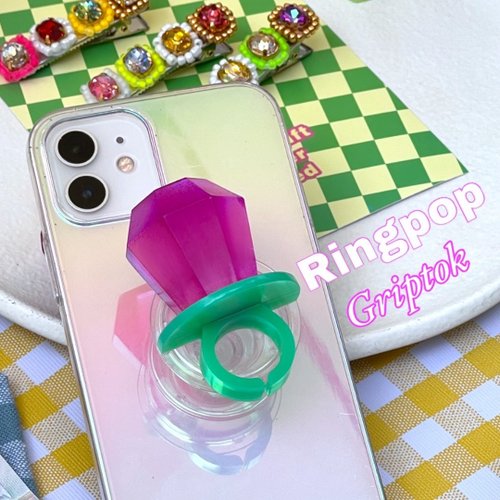 NUSEEH RINGPOP Phone Holder grape