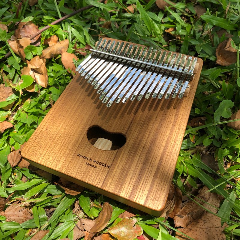 21-tone kalimba solid wood thumb piano Burmese teak first-class wood speaker piano cute tooth KALIMBA - กีตาร์เครื่องดนตรี - ไม้ สีกากี