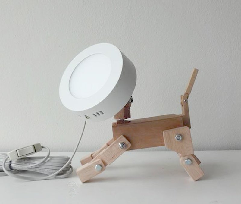 LED Lamp  Dog - โคมไฟ - ไม้ สีนำ้ตาล