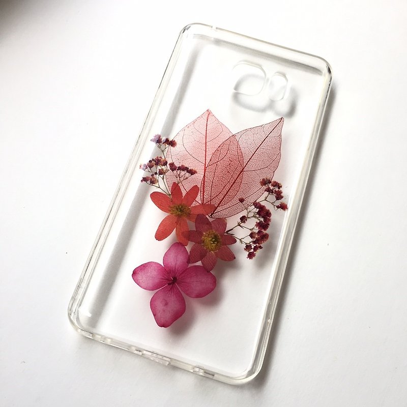 Jujube - pressed flower phone case - เคส/ซองมือถือ - พืช/ดอกไม้ สีแดง
