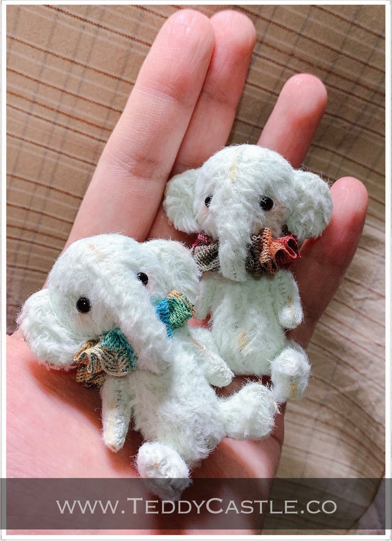 Handmade Artist Teddy Bear Mini Bear Baby Elephant Mao Hai Teddy Bear - ตุ๊กตา - ไฟเบอร์อื่นๆ 