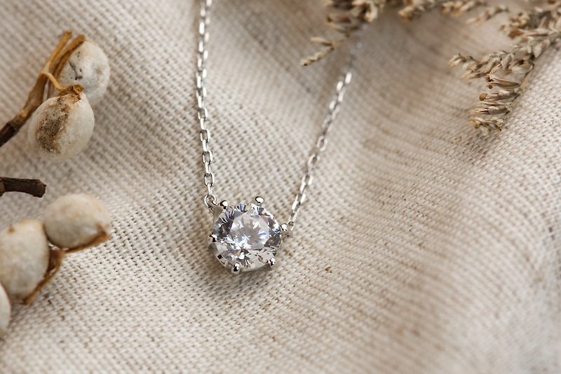 Aphrodite Diamond Necklace • 18K Gold Vermeil - Necklaces - Sterling Silver Silver