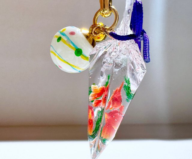 受注制作 縁日の金魚袋 キーホルダー ミニチュア - ショップ