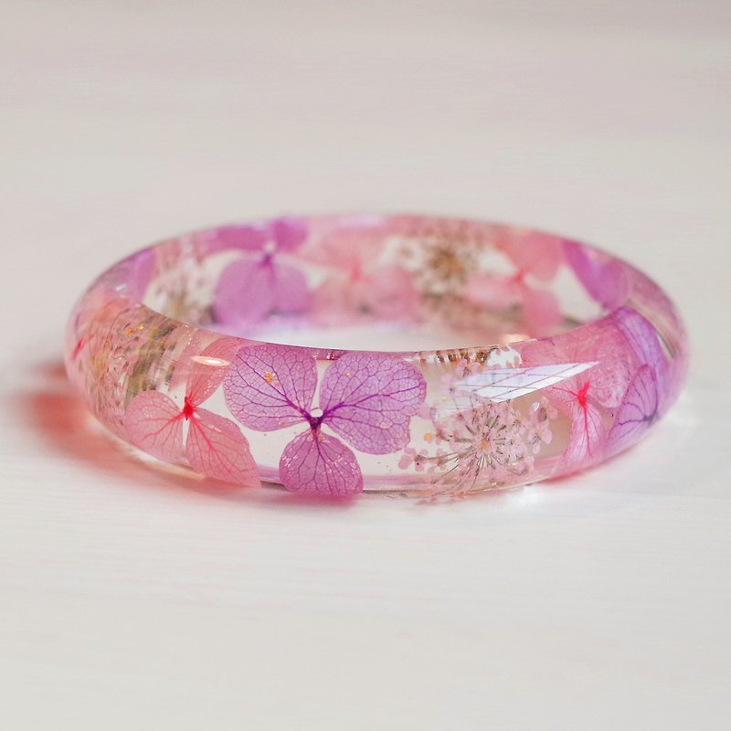 FlowerSays - HydrangeaQueenAnnesLace Real Flower Bracelet - Purple Collection - สร้อยข้อมือ - พืช/ดอกไม้ สีม่วง