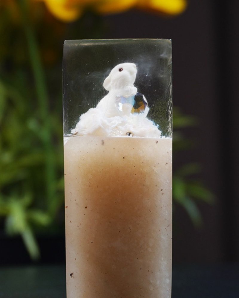 客製化手工印章-|兔子透明愛心樹酯印章 2.1x2.1 CM|篆刻印章 - 印章/印台 - 石頭 
