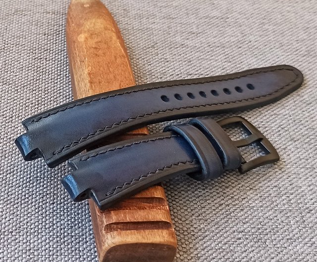 Dark Blue watch strap for Bvlgari Diagono Bvlgari Aluminium 22x7 22x8mm Shop Leoni handmade Watchbands Pinkoi