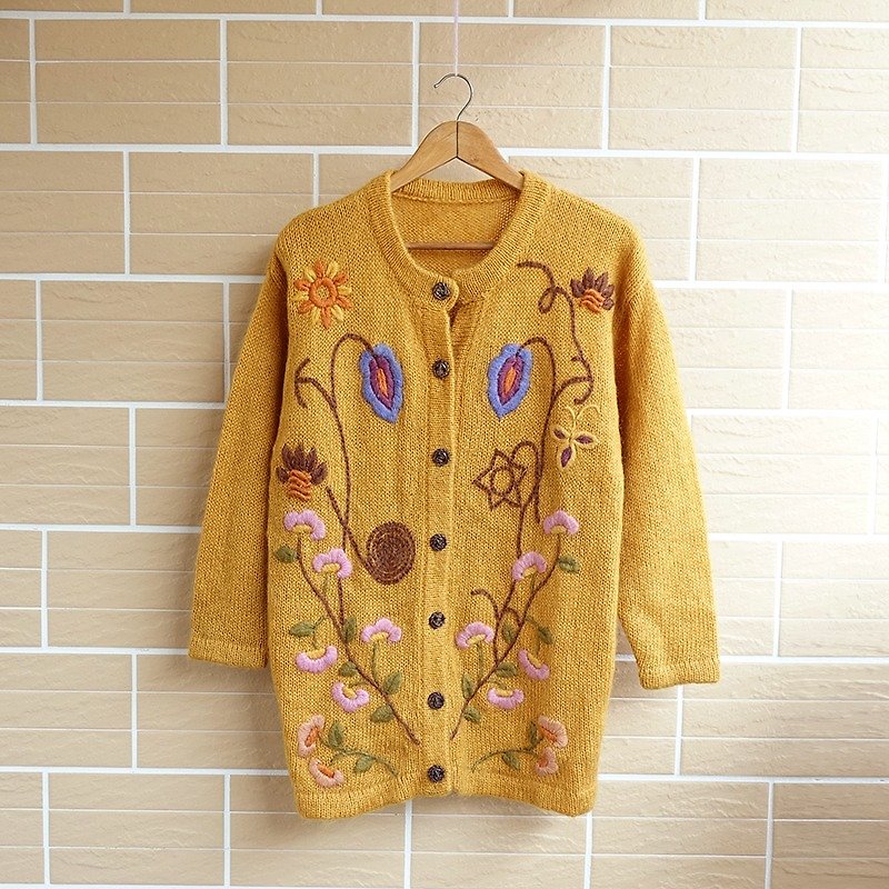 │Slow│ Sunflower - Art retro vintage coat │vintage cute and sweet.... - Women's Sweaters - Other Materials Multicolor