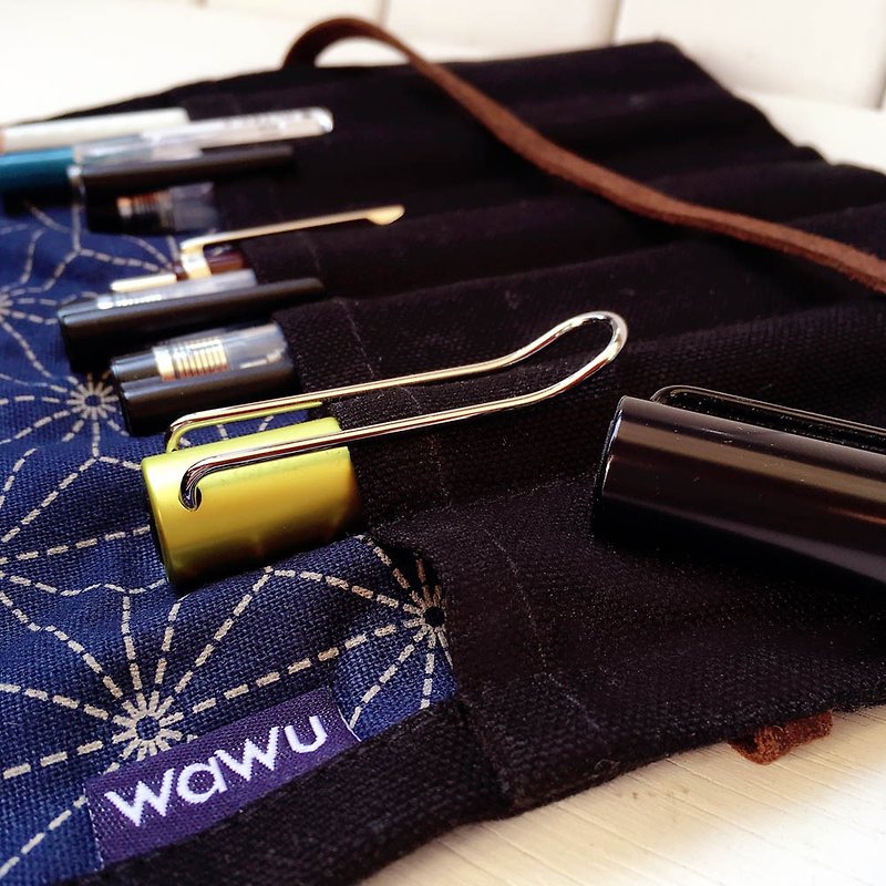 WaWu 鋼筆捲/筆捲/工具袋 訂製款* - 鉛筆盒/筆袋 - 棉．麻 