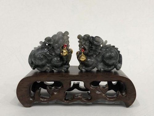 淳玉晶品坊 免費開光 招財貔貅 天然A貨緬甸玉 翡翠 擺件烏雞種 招財小物