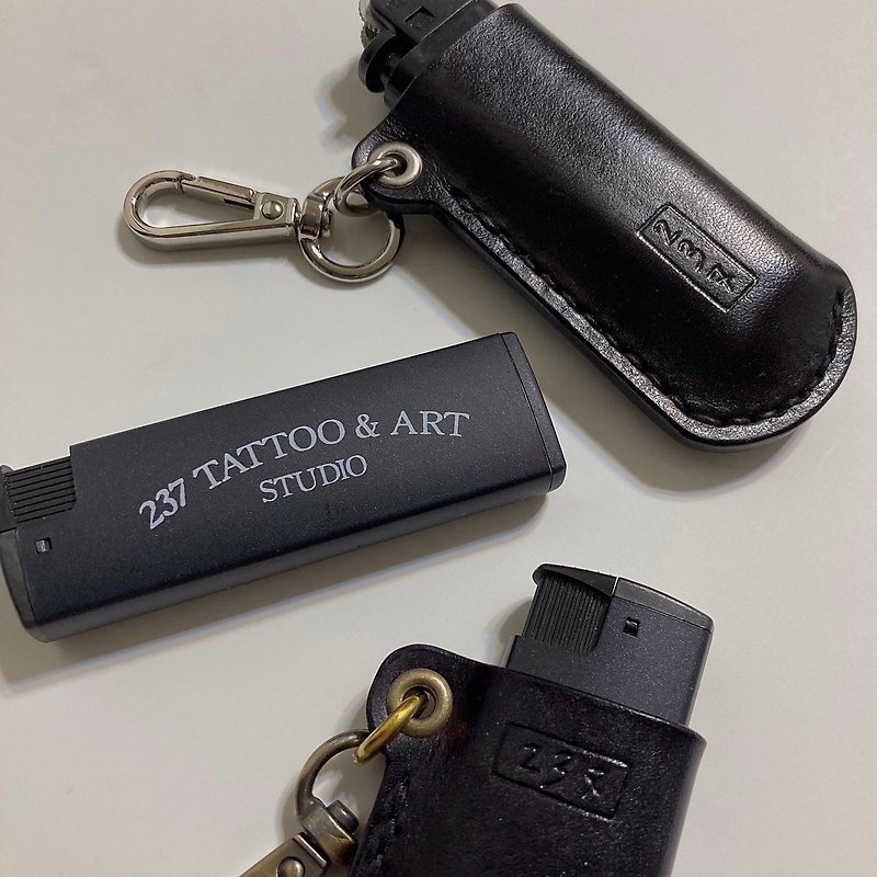 【237】Classic Lighter Leather Case - Other - Genuine Leather Black