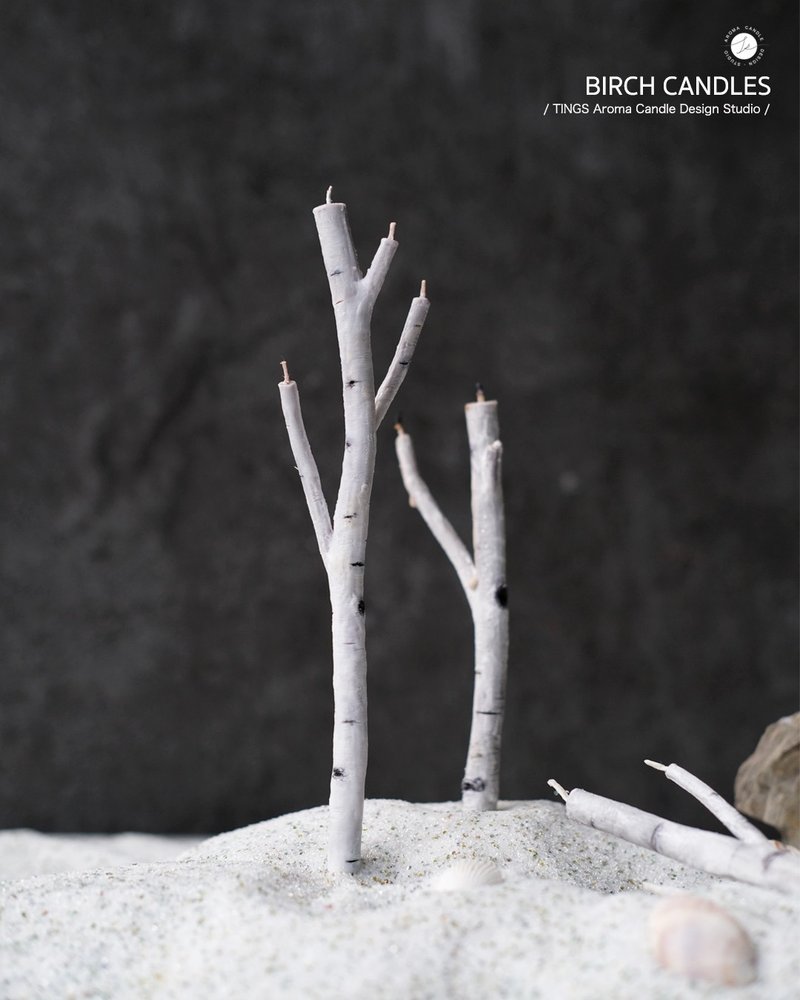 Handmade birch shaped candle - Candles & Candle Holders - Wax 