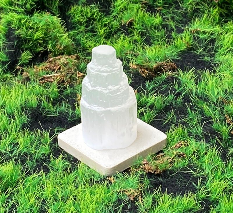 透石膏能量塔 消磁 療癒 居家 開運 能量 - 擺飾/家飾品 - 水晶 白色