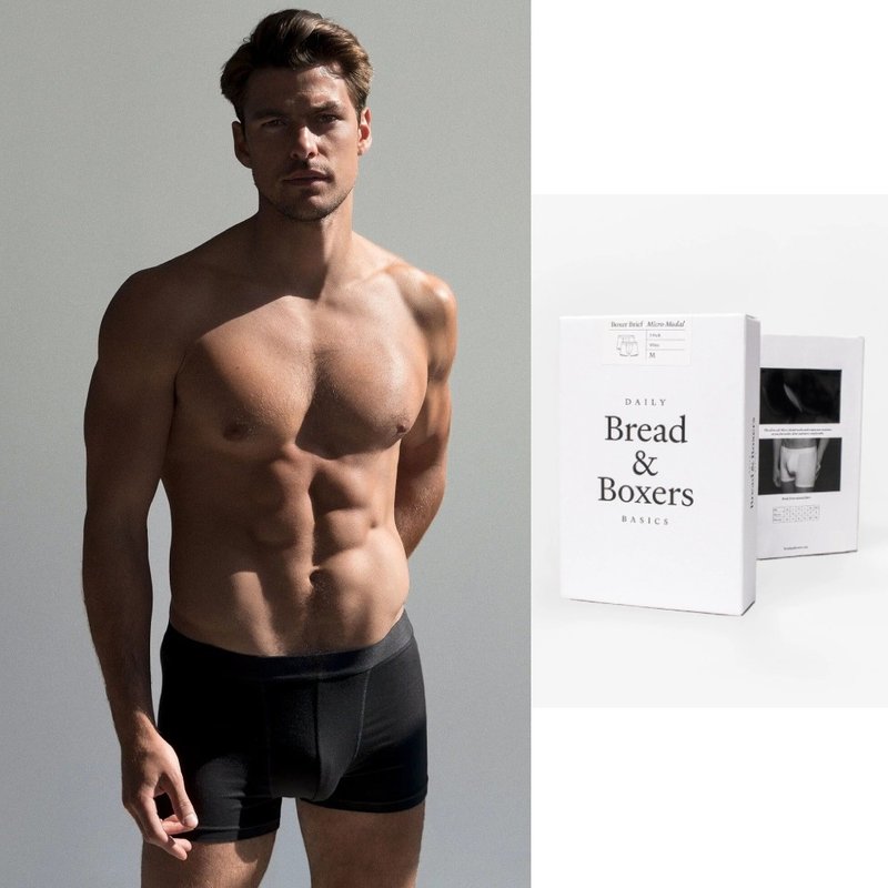 Nordic minimalism - 2 in a group - Boxer Brief Modal fiber men's boxer briefs (black) - Men's Underwear - Cotton & Hemp Black