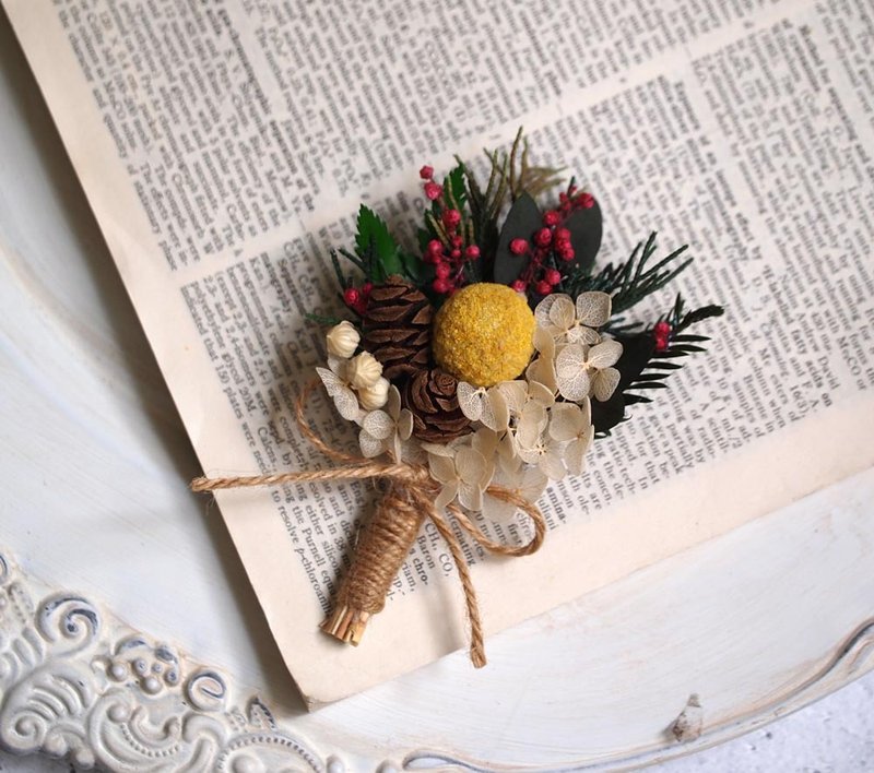 FOREVER LOVE Collection | Golden Sunlight / Everlasting Flower. Dry flowers. Boutonniere - ตกแต่งต้นไม้ - พืช/ดอกไม้ 