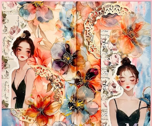 【li-10】lien様　コラージュシート　素材シート　デザインペーパー 楽天市場】コラージュシート デザインペーパー a4 素材紙