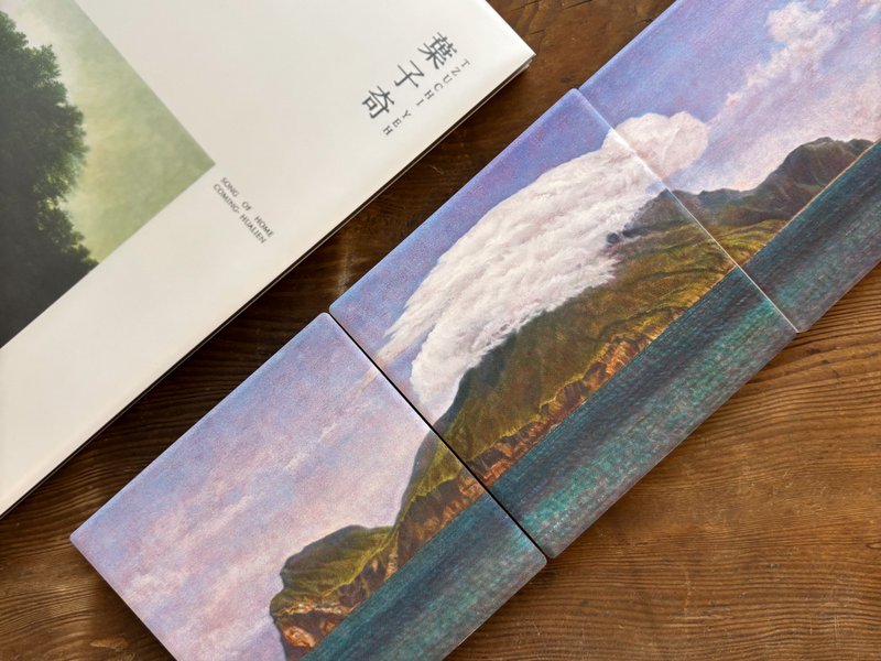 葉子奇 龜山駝雲 藝術吸水杯墊組 - 杯墊 - 陶 白色