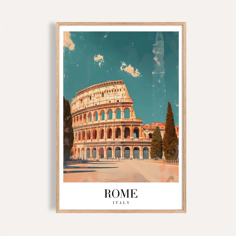 羅馬晨光 Rome Colosseum / 城市景觀插畫海報 掛畫 - 海報/掛畫/掛布 - 紙 