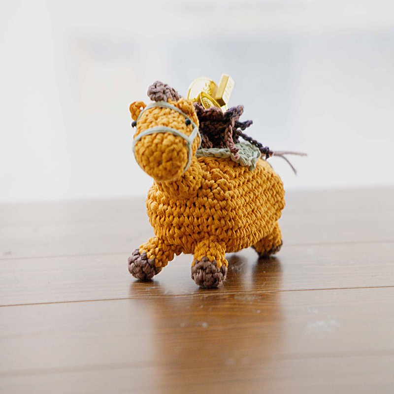 【好好生活】富富馬上來-編織小福馬 - 吊飾/掛飾 - 其他材質 橘色