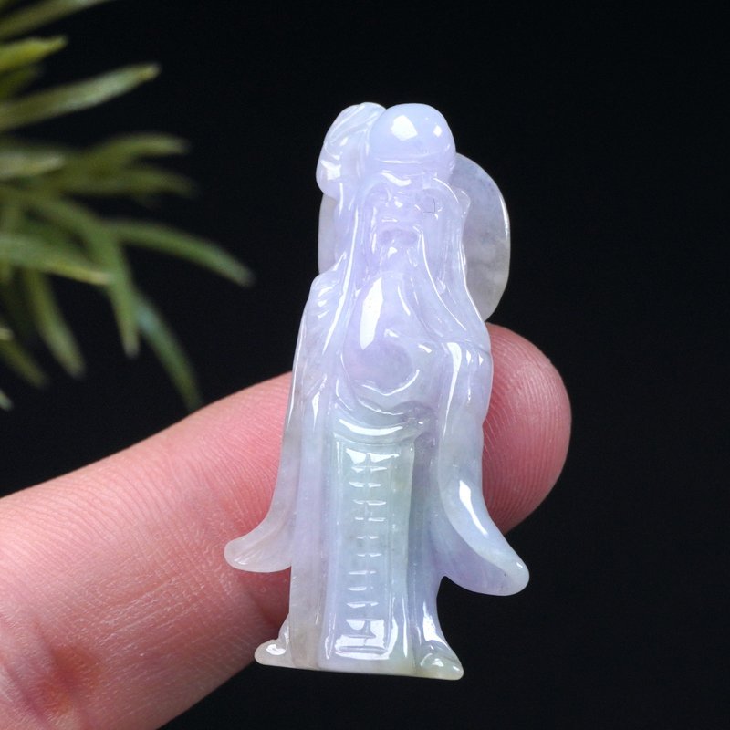 春帶彩翡翠壽翁項鍊 | 天然緬甸玉A貨翡翠 | 送禮 - 項鍊 - 玉石 多色