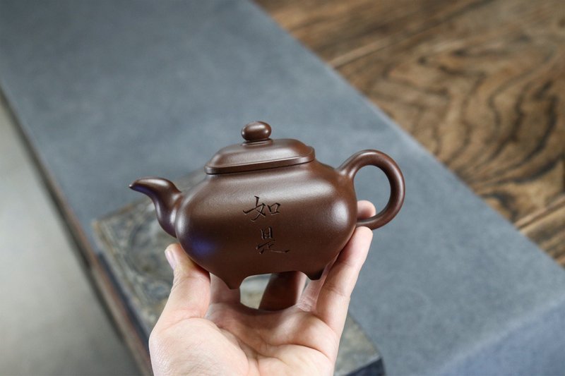 Purple Clay Pot Pass Furnace Old Purple Clay 220ml 10 Holes - ถ้วย - ดินเผา สีเทา