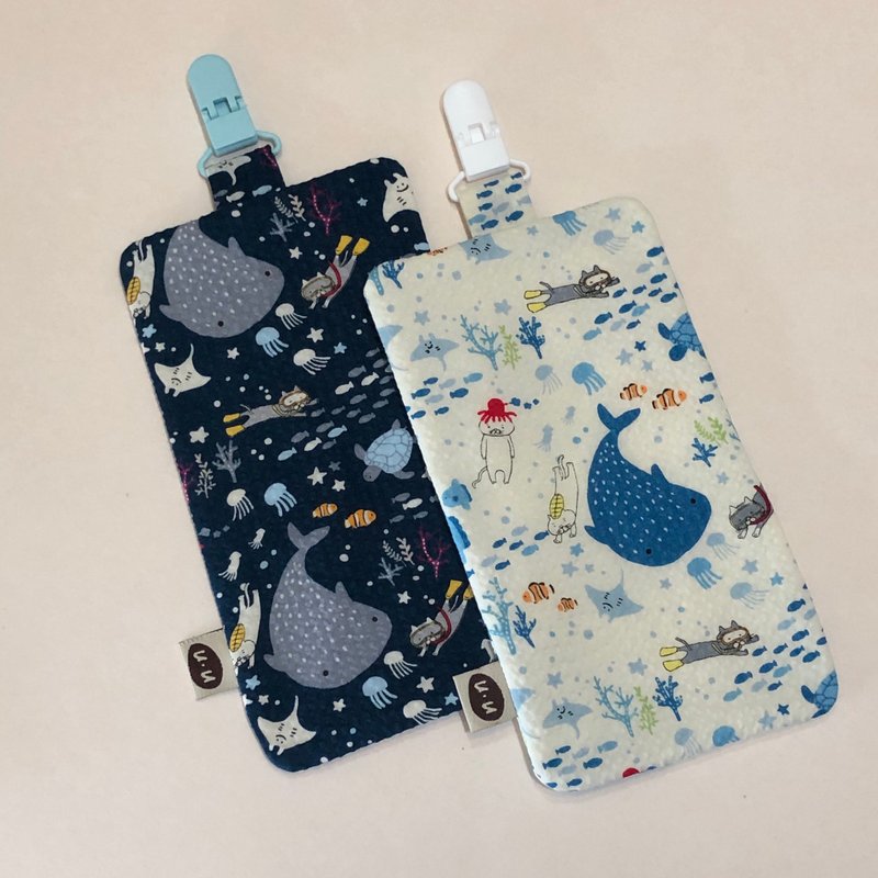 海底世界 附夾小手帕 / 幼兒園手帕 泡泡布 - 圍兜/口水巾 - 棉．麻 