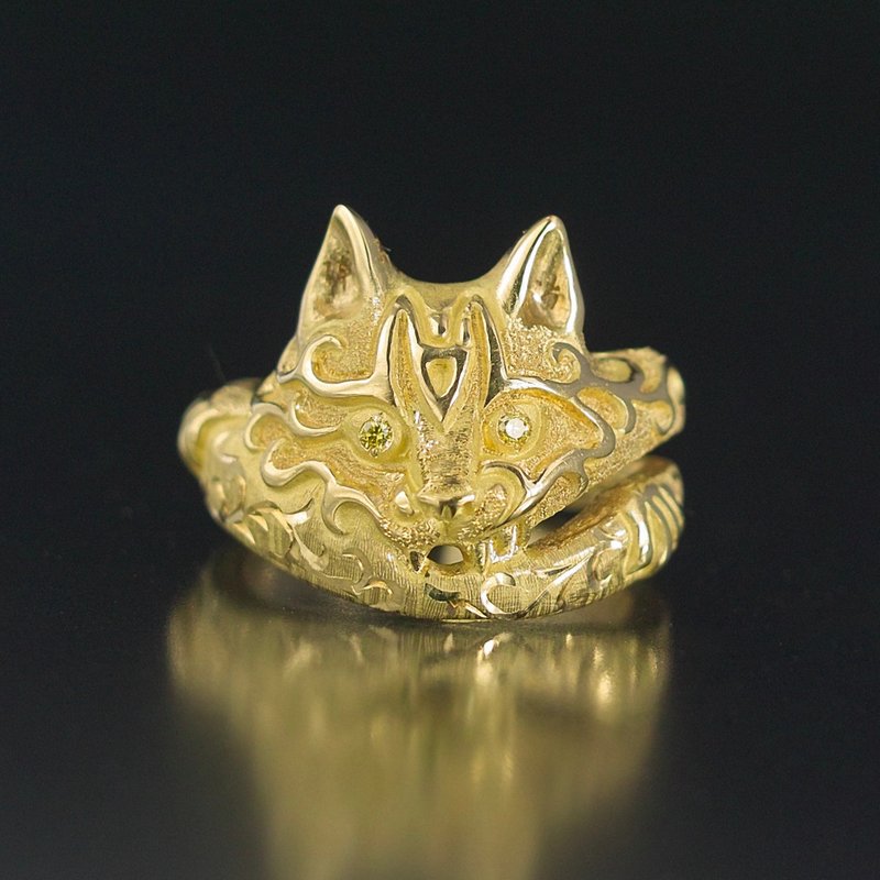 受注制作 YOKAI Ring Nekomata 18K YG with Yellow Diamond - 戒指 - 貴金屬 金色