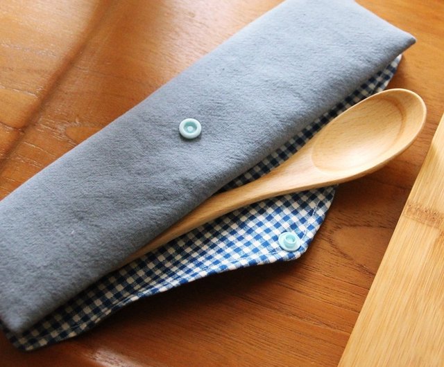 リネンのお箸ケースブルーハンドメイド