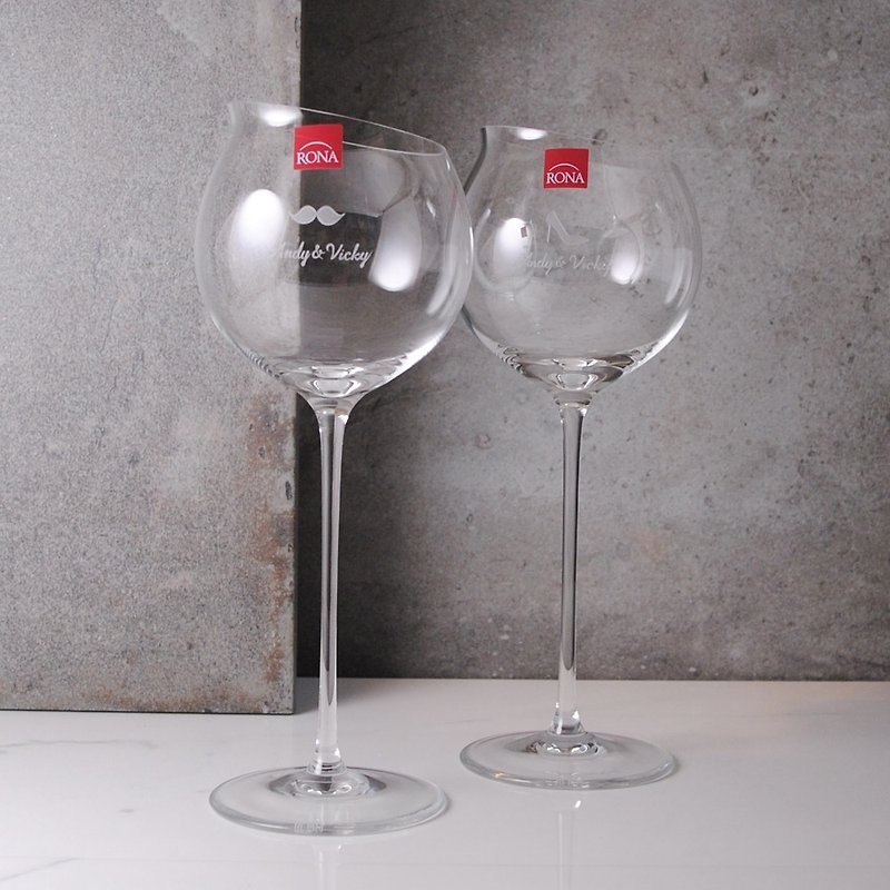 (One pair price) 540cc [Crystal] Aquila sweet version RONA hand beveled glass crystal cup beard x heels for Valentine cup - Items for Display - Glass Gray