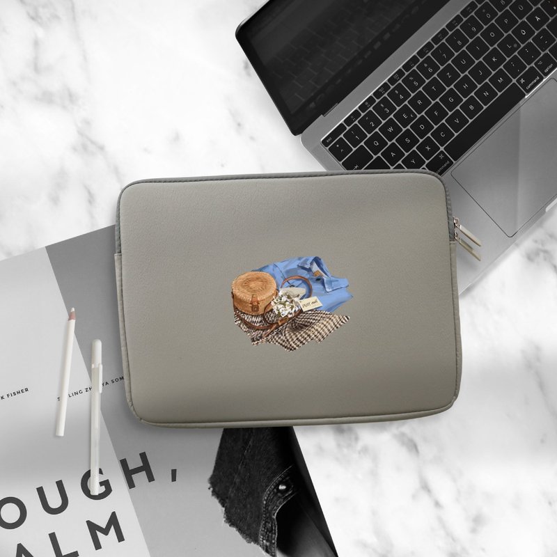 美好的一天 MacBook Air,MacBook Pro,12,13,15吋apple皮革筆電包 - 電腦包/筆電包 - 人造皮革 灰色