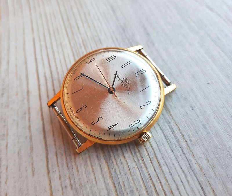 AU 20 gold plated Soviet watch Luch 23 jewels - wind up mens wrist watch USSR - 男錶/中性錶 - 不鏽鋼 金色