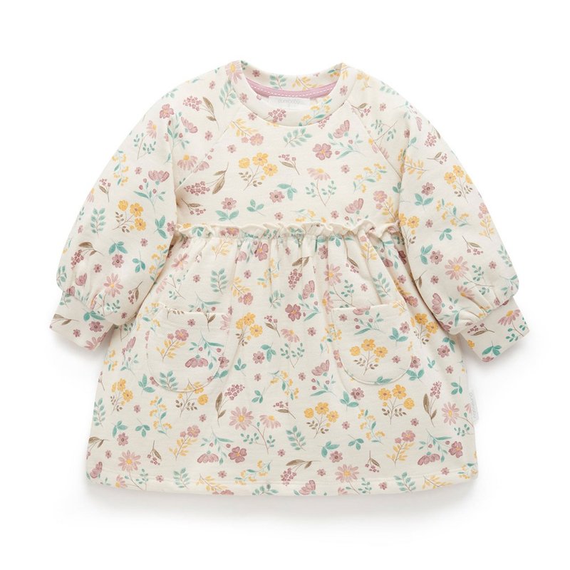 Australian Purebaby organic cotton girls' long-sleeved dress/children's skirt 12M-4T garden print - กระโปรง - ผ้าฝ้าย/ผ้าลินิน 