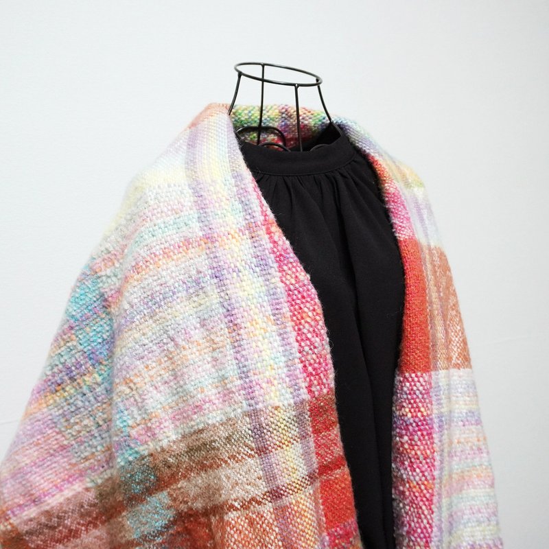 Large hand-woven blanket 54180 - Knit Scarves & Wraps - Wool Multicolor