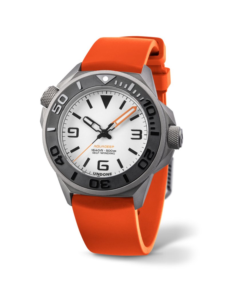 Undone AquaLume Automatic Watch - Orange Rubber - Men's & Unisex Watches - Other Metals Silver