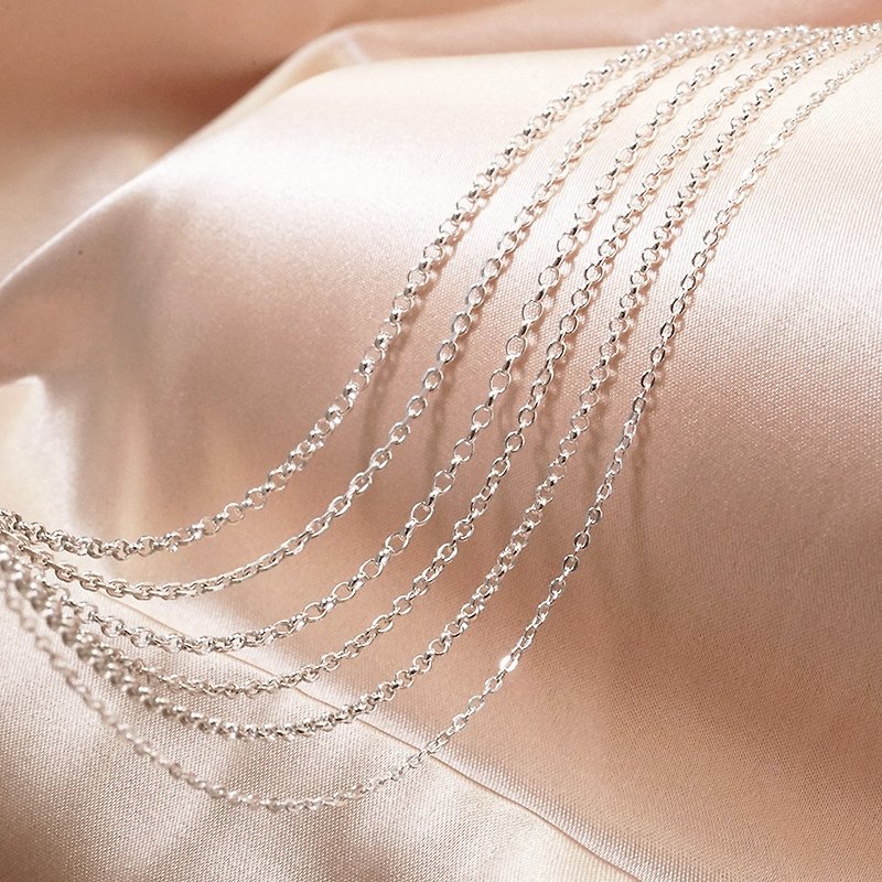 The basic series of all-match necklaces, 925 sterling silver matching chains, girls' Silver chains, short and long chains can all be customized. - Necklaces - Sterling Silver Silver
