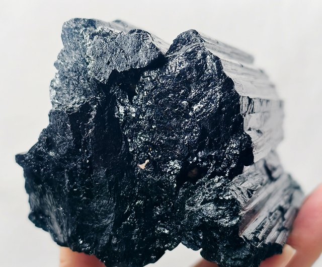 ブラックトルマリン　パワーストーン原石 置物 ブラックトルマリン 原石 置物 497.5g 台座付き