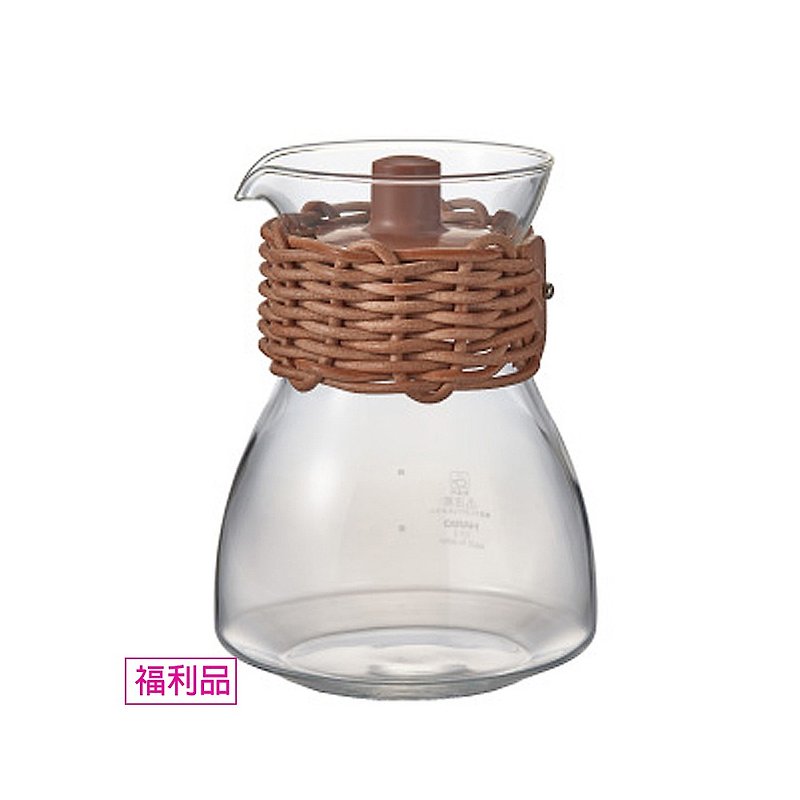【福利品】HARIO 棕色皮革藤編茶壺450/TCF-3-LZN - 咖啡壺/咖啡周邊 - 玻璃 