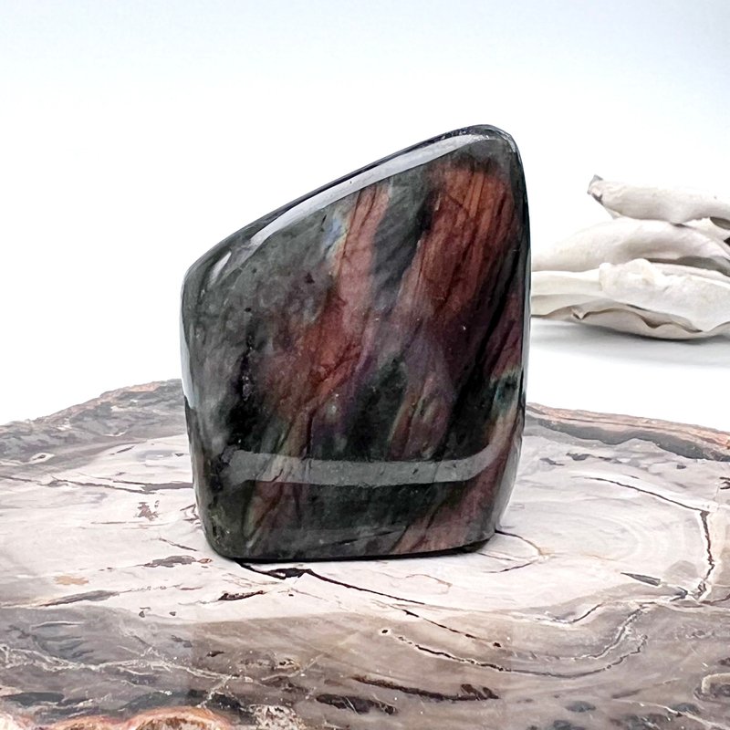 夢棲。擺件 睡眠 療癒 拉長石 l 粉橘色 紫拉長石 星沙閃 AB面 l - 擺飾/家飾品 - 石頭 多色