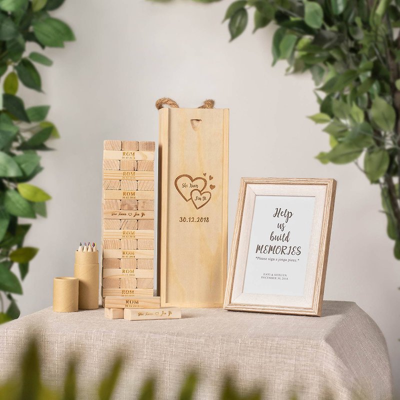 Personalized Wooden Jenga Guest Book Set - อัลบั้มรูป - ไม้ 