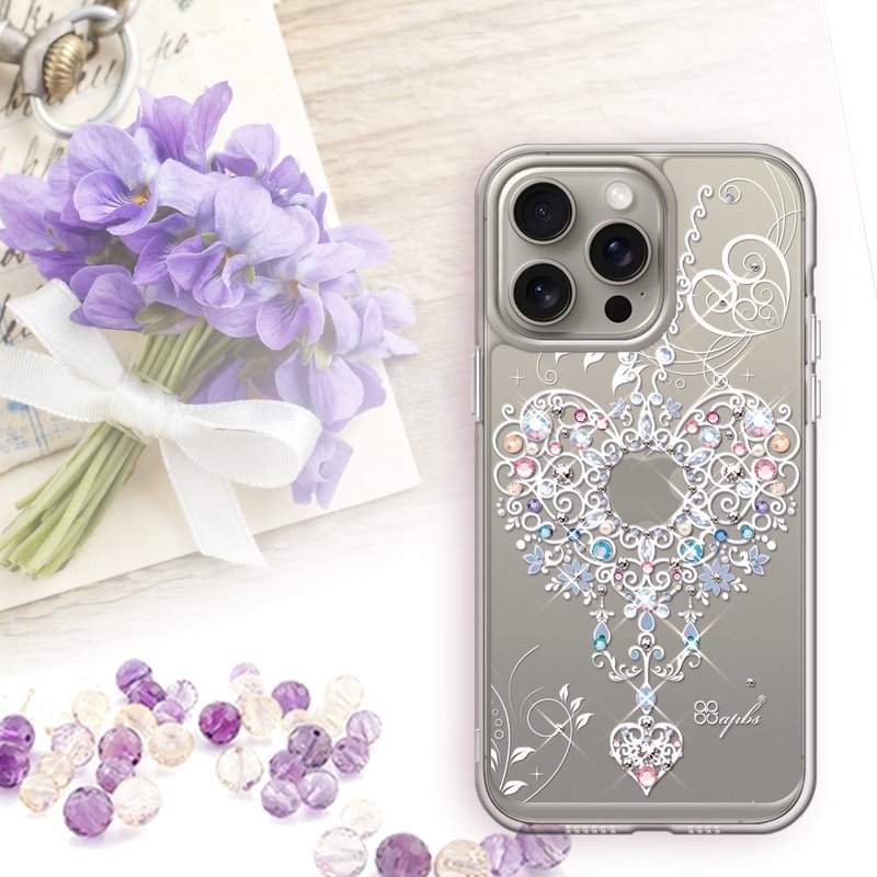 iPhone16/15/14/13/12 series shock-proof double-material crystal color diamond mobile phone case-Eternal Love Chain - เคส/ซองมือถือ - วัสดุอื่นๆ หลากหลายสี