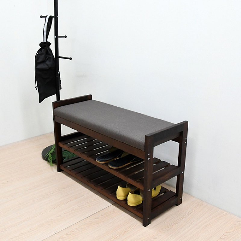 Japanese Classic Pine Cat Scratch Leather Wear Shoe Chair Chair Stool Chair Shoe Rack Storage Rack | Joe Aisen - Wardrobes & Shoe Cabinets - Wood Khaki