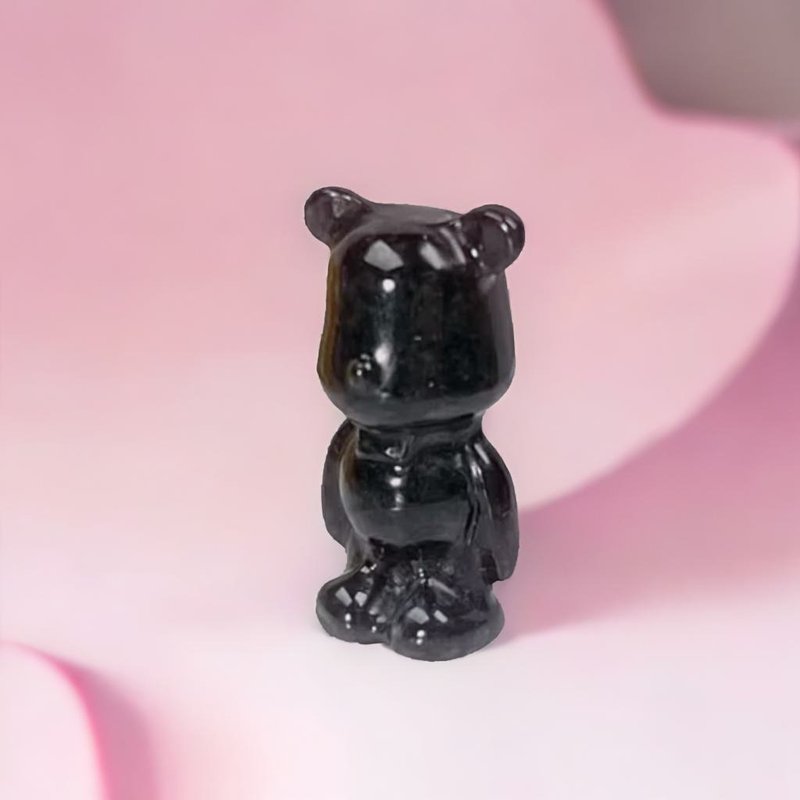 [Bear Bear Jade Meets You] Black Chicken Floating Flower Jade Cute Little Bear Ornament | Natural Burmese Jade Jade A Grade - อื่นๆ - หยก สีดำ